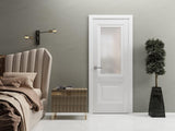 Slab Barn Door Panel | Lucia 8822 White Silk | Sturdy Finished Wooden Kitchen Pantry Shaker Doors | 