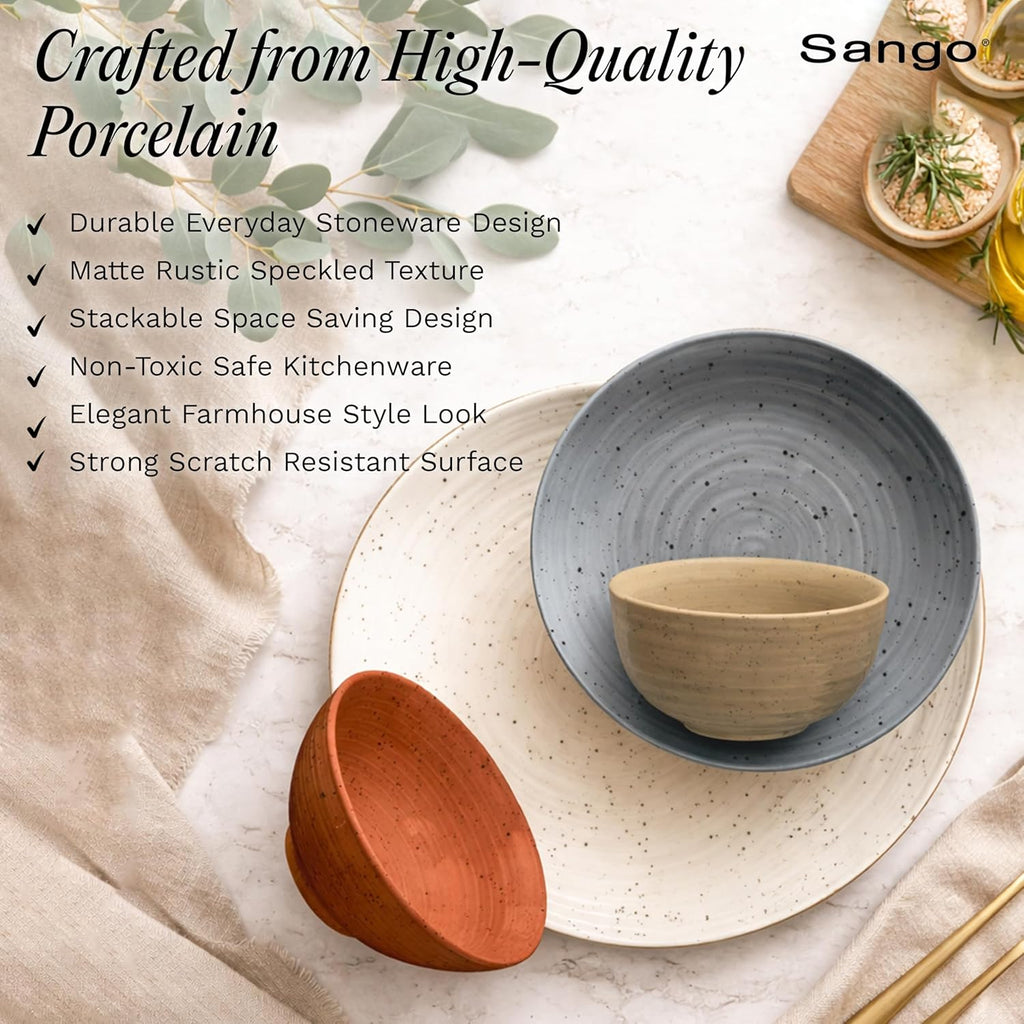 Siterra Painter's Palette 16-Piece Stoneware Dinnerware Set