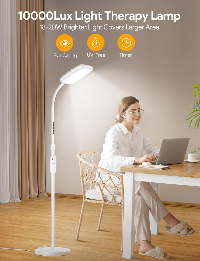 Happy Lamp, 10000 Lux Bright Light Floor lamp with Remote Control