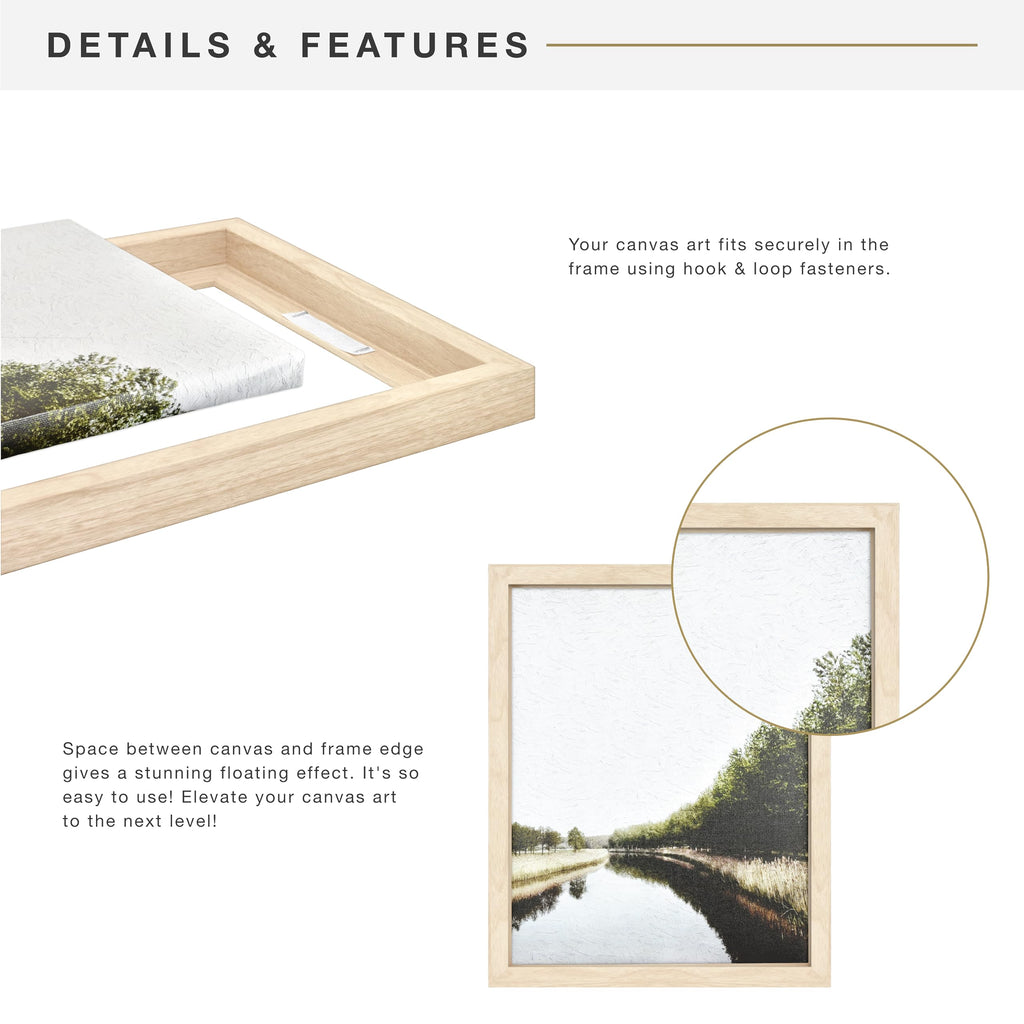Canvas Float Frame, 8x10, Natural Woodgrain