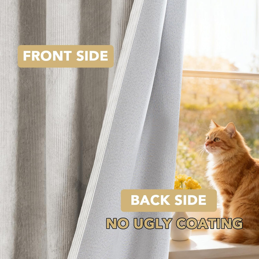 Velvet 100% Blackout Curtains for Living Room Full Light Blocking Curtains Thermal Insulated Room Window Drapes Soft