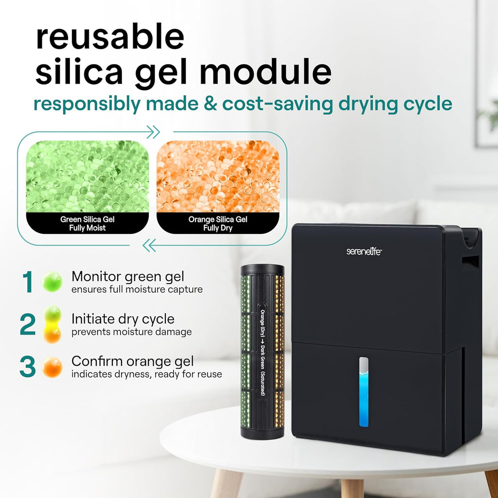 Dehumidifier, Quiet 2-in-1 Thermoelectric & Desiccant Dehumidifiers for Home
