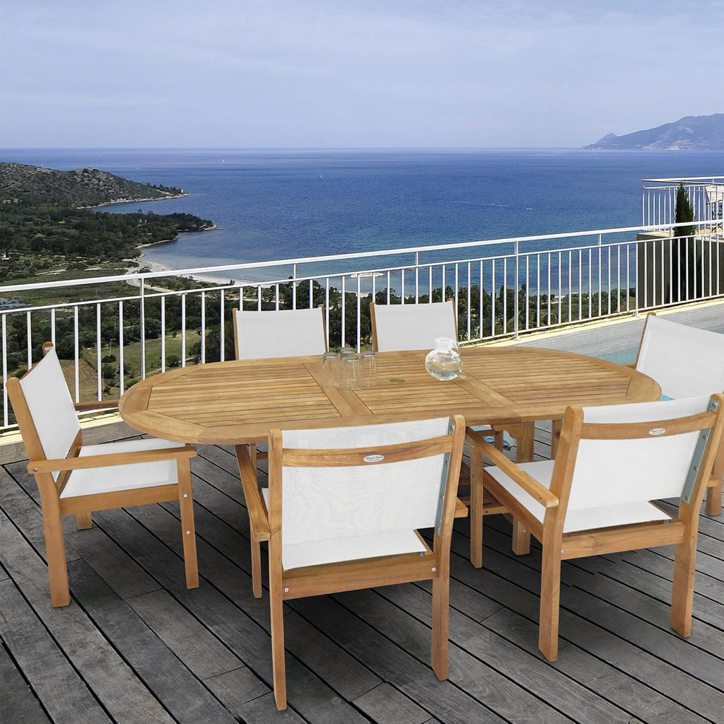 Oval Family Expansion Teak Table, 72/96-Inch