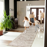 Runner Rug for Hallway 2.5x10, Washable Kitchen Runner Rugs Ultra-Thin Non Slip, Neutral Boho Print 