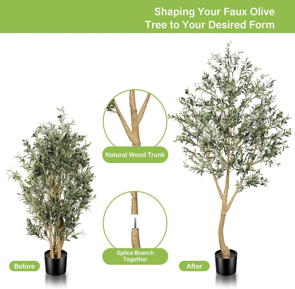 8ft Faux Olive Tree - Large Olive Trees Artificial Indoor