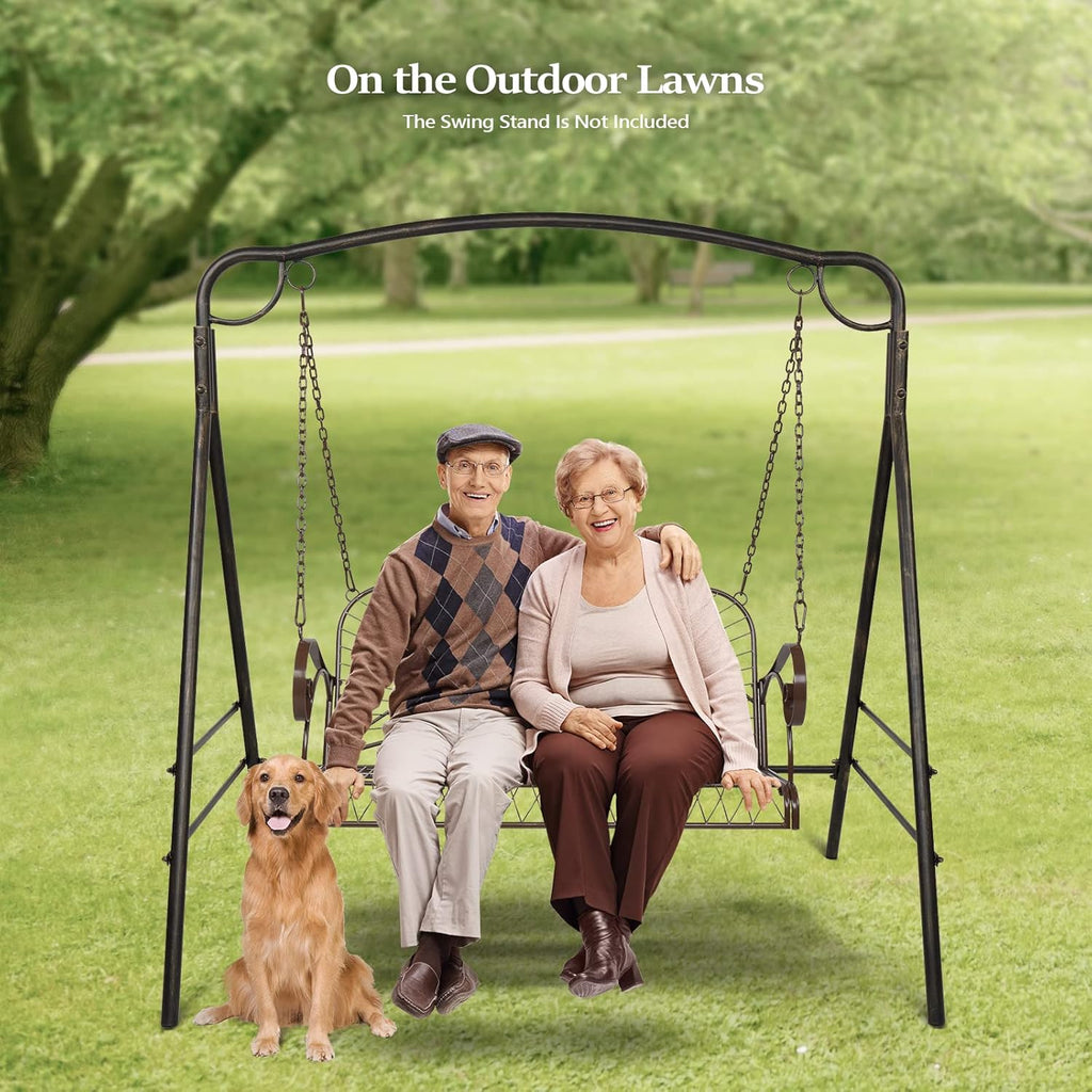 Heavy Duty Metal Porch Swing, 660 LBS Outdoor Swing Bench, Slimline | Heavy-Duty Steel Frame; Supports Up To 660 Lbs;