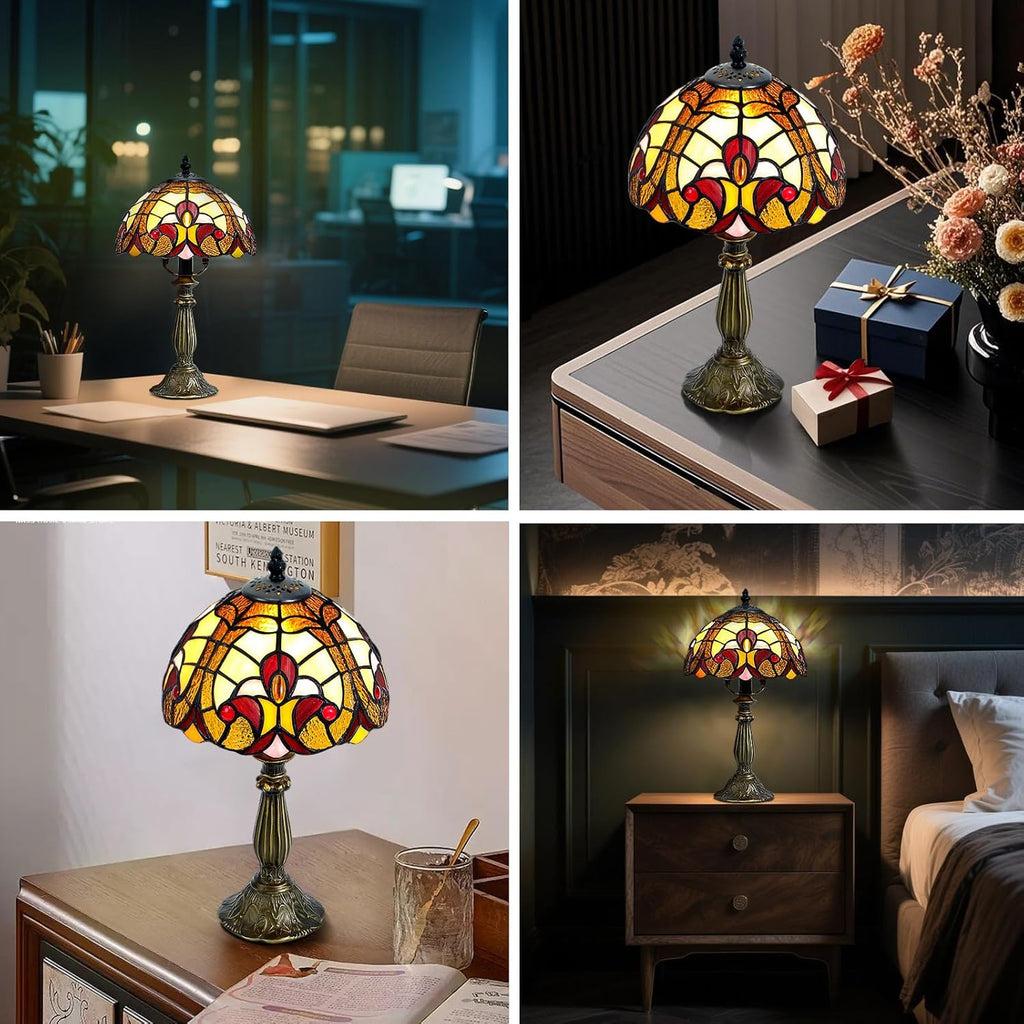 Grand 8-Inch Tiffany Style Table Lamp with E12 Bulb