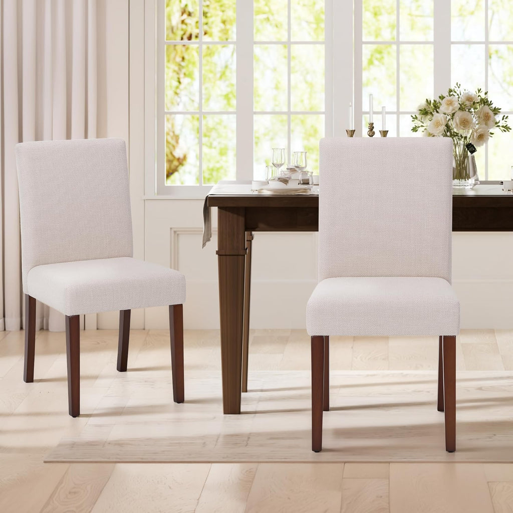 Upholstered Dining Chairs Set of 2, Fabric Dining Room Chairs, Modern Wooden Dining Chair, Kitchen Side Chairs