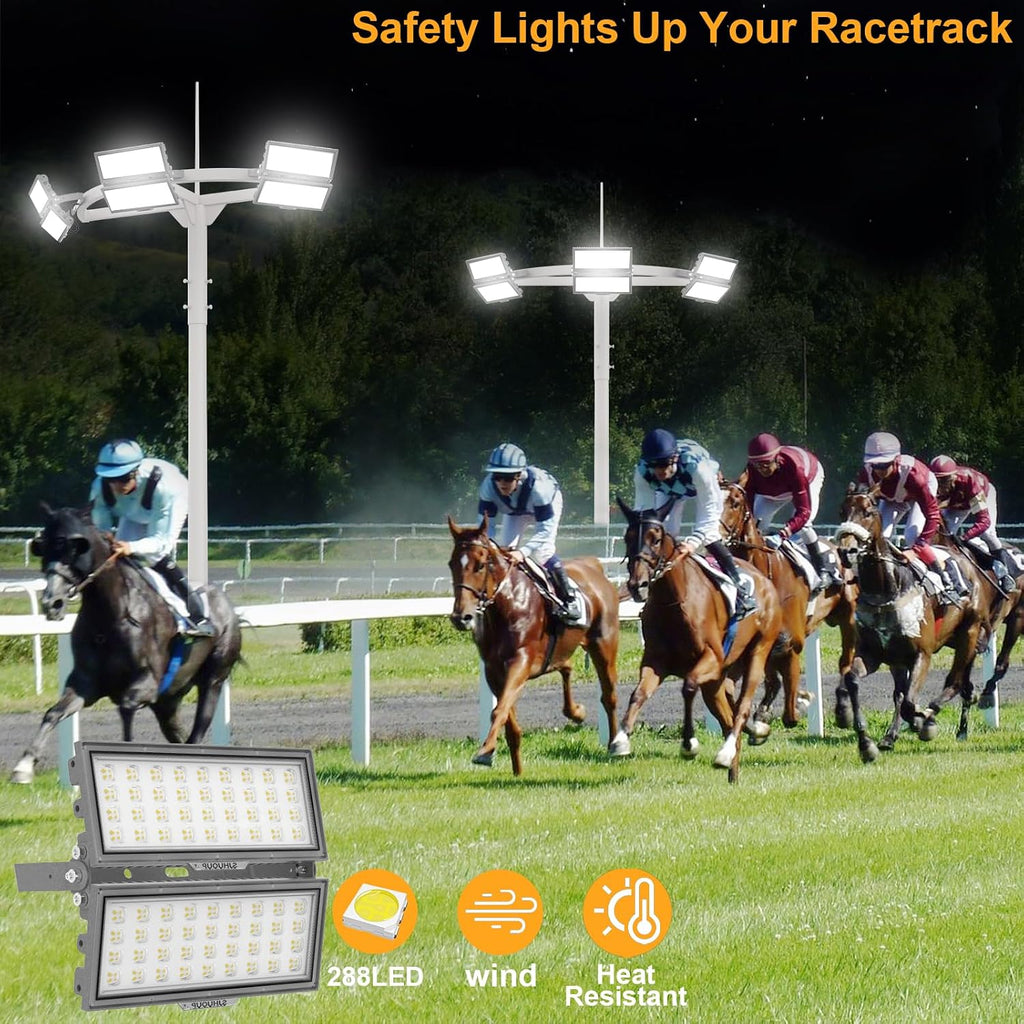 200W LED Outdoor Flood Light Stadium Light Super Bright 26000LM 6KV Surge 6500K Daylight White IP67 Waterproof