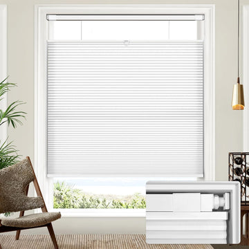 No Drill TDBU Cellular Shades, 20" W x 48" H, White