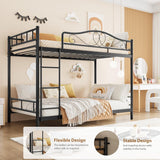 Bunk Bed Twin Over Twin with Ladder & Full Safety Guardrail
