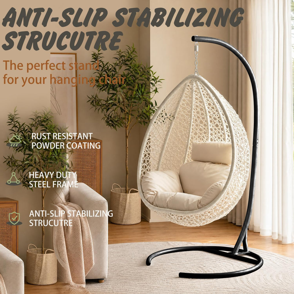 Stand Only, Heavy Duty Hammock Chair Stand 360° Swivel, Max 350 lbs, Hanging Chair Frame for Indoor Outdoor Porch
