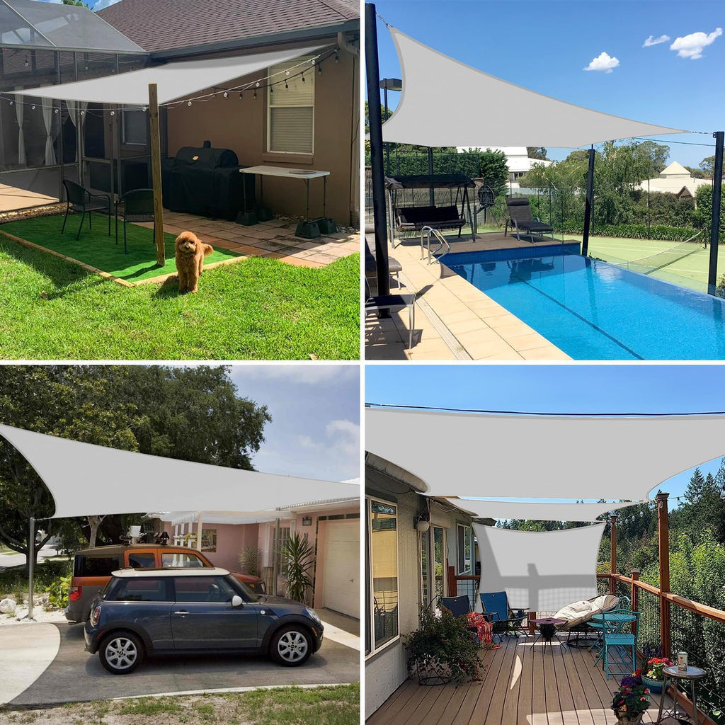 10' x 10' Waterproof Sun Shade Sail Outdoor Rectangle Canopy Shade Cover UV Block for Pergola Patio Backyard Garden