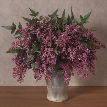 6 Pcs 17" Artificial Nandina Berry Stem, Faux Berry Spray(Dusty Plum) | DIY Bouquet, Elegant and Delicate, Realistic