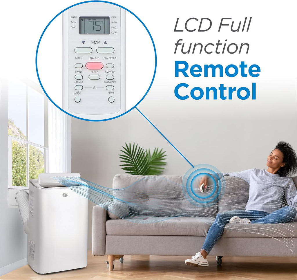 Smart Portable Air Conditioner,12,000 BTU, for Rooms Up To 550 Sq. Ft.