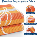 8x10 Outdoor Waterproof Rug, Floral Outdoor Area Rug，Reversible Plastic Straw Patio Rug, Portable Ca