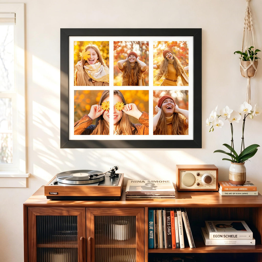 21.7x26.1 6 Opening Collage Frame For 6 8x10 Photos Black