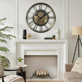21 Inch Large Moving Gears Wall Clock for Modern Farmhouse Living Room Decor