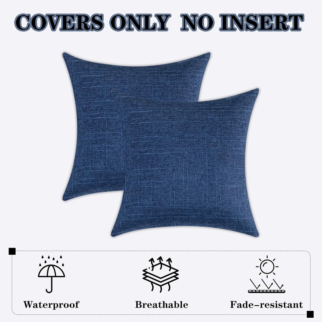 Pack of 2 Decorative Outdoor Waterproof Throw Pillow Covers Checkered Pillowcases Classic Cushion Cases