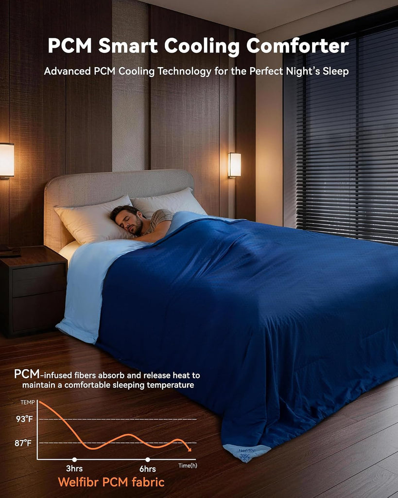 Cooling Comforter Double Sided Cooling Blankets for Hot Sleepers Silky Soft Nylon Spandex Summer Comforter Q-Max 0.48