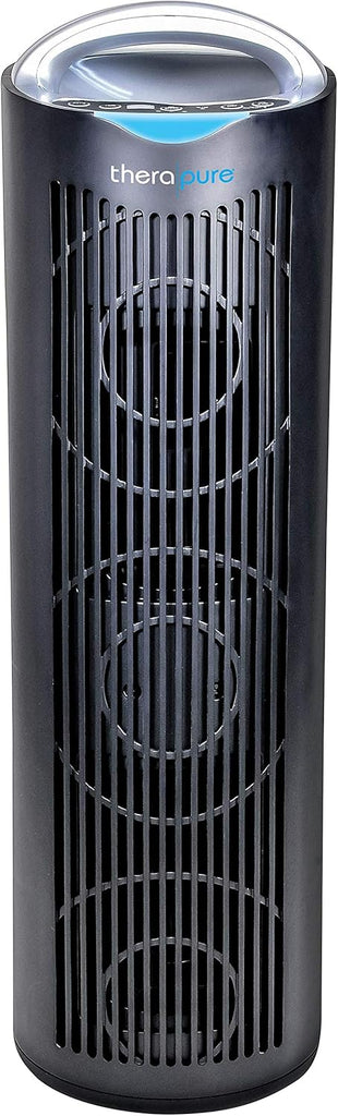 Therapure TPP640 Air Purifier Tower with Air Sensor, Handle, and Remote Control (Black)