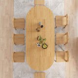 43-95 inch Long Round Extendable Dining Table for 4-10, Space Saving Oval Large Dinner Kitchen Table with 3 Leaf, 2