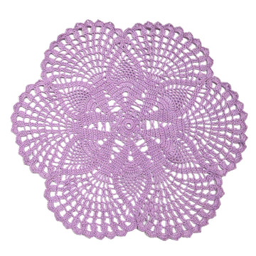 Lace Doily 15.5 inches to 17.5 inches Handmade Crochet Round 6 Petals Flower Placemats Coasters Vintage Doilies Vase