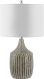 Secia Modern Grey Ceramic 25-inch Bedroom Living Room Home Office Desk Nightstand Table Lamp (LED Bulb Included)