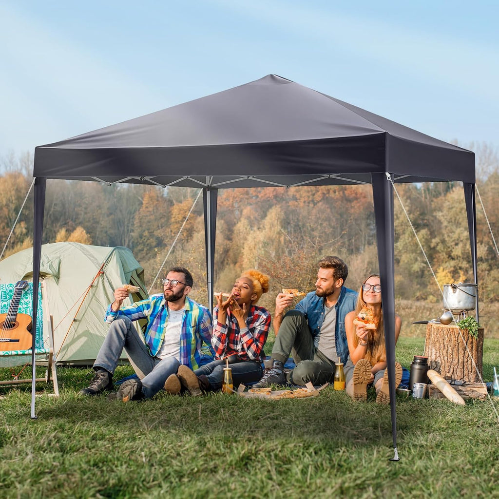 10x10 Pop Up Canopy Tent, Outdoor Portable Foldable Canopy Parties, EZ Up Gazebo with Carry Bag (Grey)