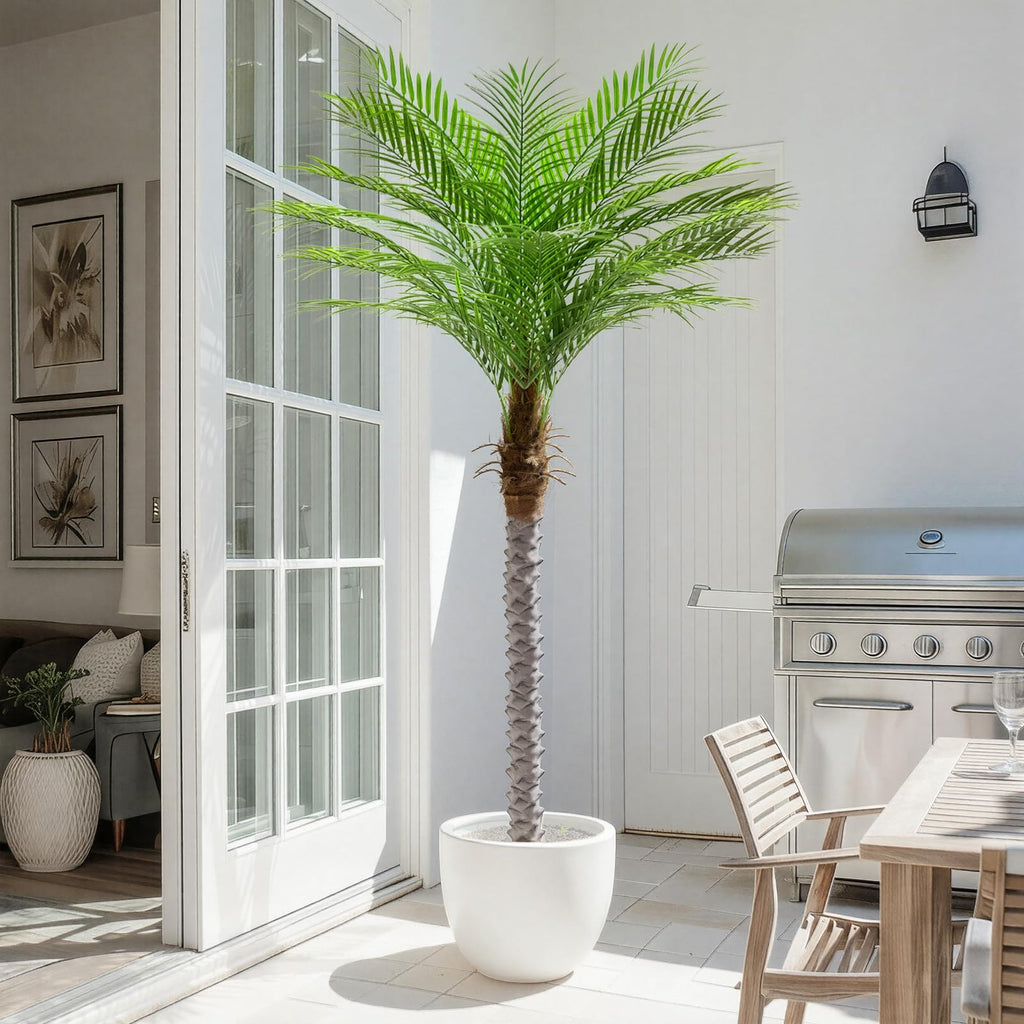 5ft Artificial Phoenix Palm Tree Tall Artificial Palm Trees with 15 Adjustable Leaves, Faux Phoenix Palm Plants for