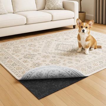 9x12 FT Non Slip Rug Pad,100% Waterproof Felt Rug Pad for Hardwood Floors,1/8" Thick Soft Carpet Pad with Natural