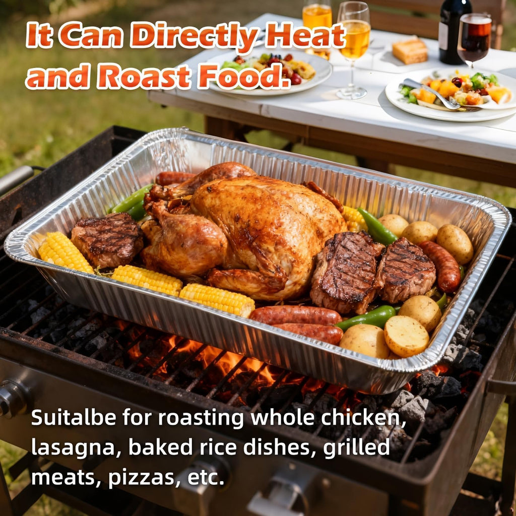 21"x13" Full Size Aluminum Pans, 20 Pack - Heavy Duty Deep Disposable Foil Roasting Pan & Baking Pans, Large Chafing