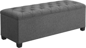Storage Ottoman Bench, Foot Rest with Legs, 15.7 x 43.3 x 15.7 Inches, End of Bed Bench, Storage Chest, Load up to