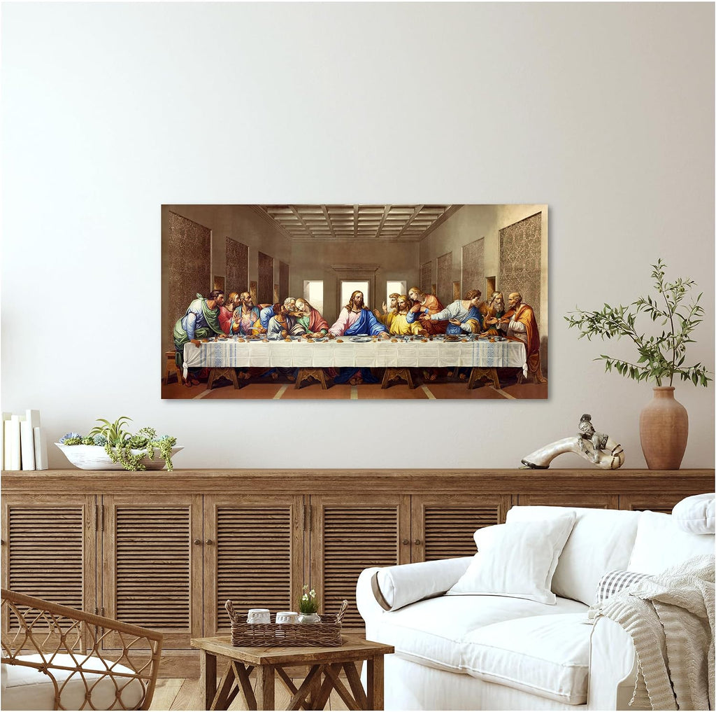 The Last Supper 45x24x1.5 inches by Leonardo Da Vinci The World Classic Art Reproductions, Giclee Canvas Prints Wall