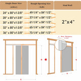32 in. x 80 in. Sliding Pocket Door, 3-Lite Frosted Glass Interior Door with Frame and Hardware Kit 
