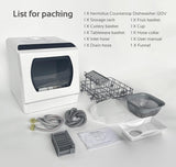 Countertop Dishwasher, 5 Washing Programs Portable Dishwasher With 5-Liter Built-in Water Tank For Glass Door