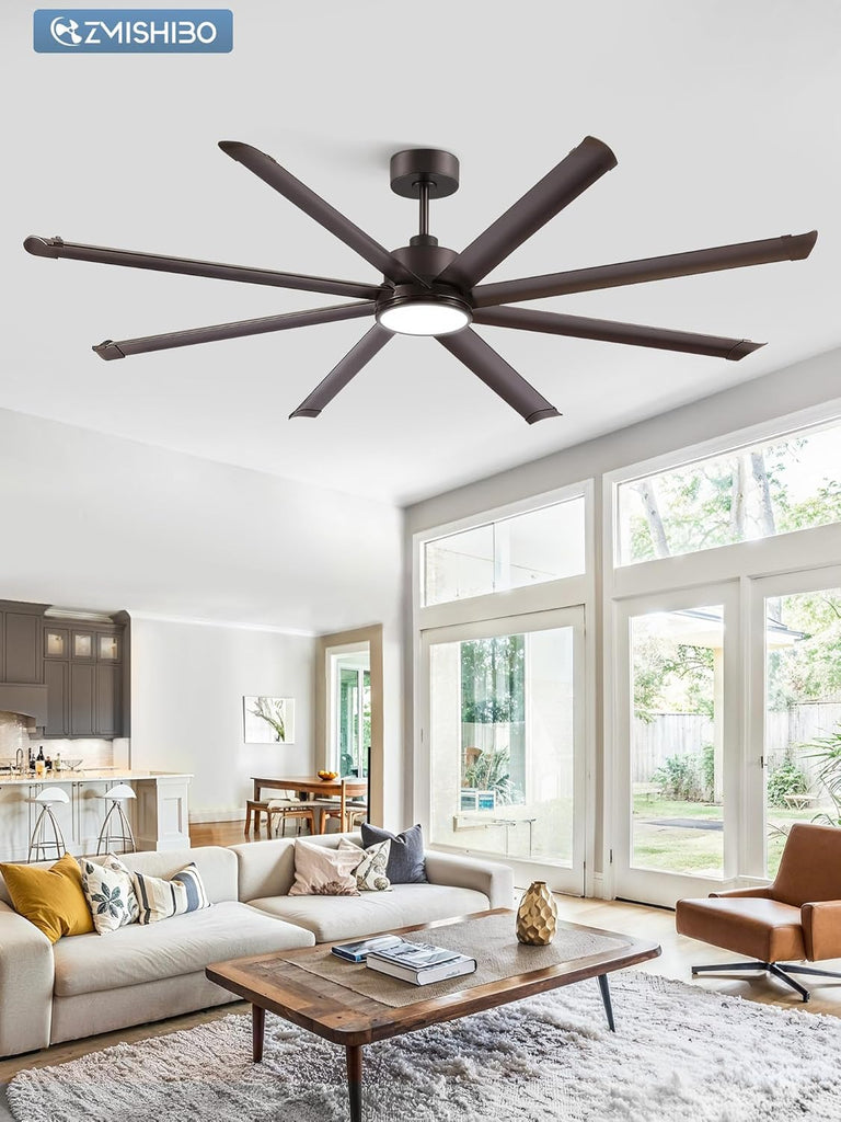 84" Ceiling Fan with LED Light and Remote - Oil Bronze