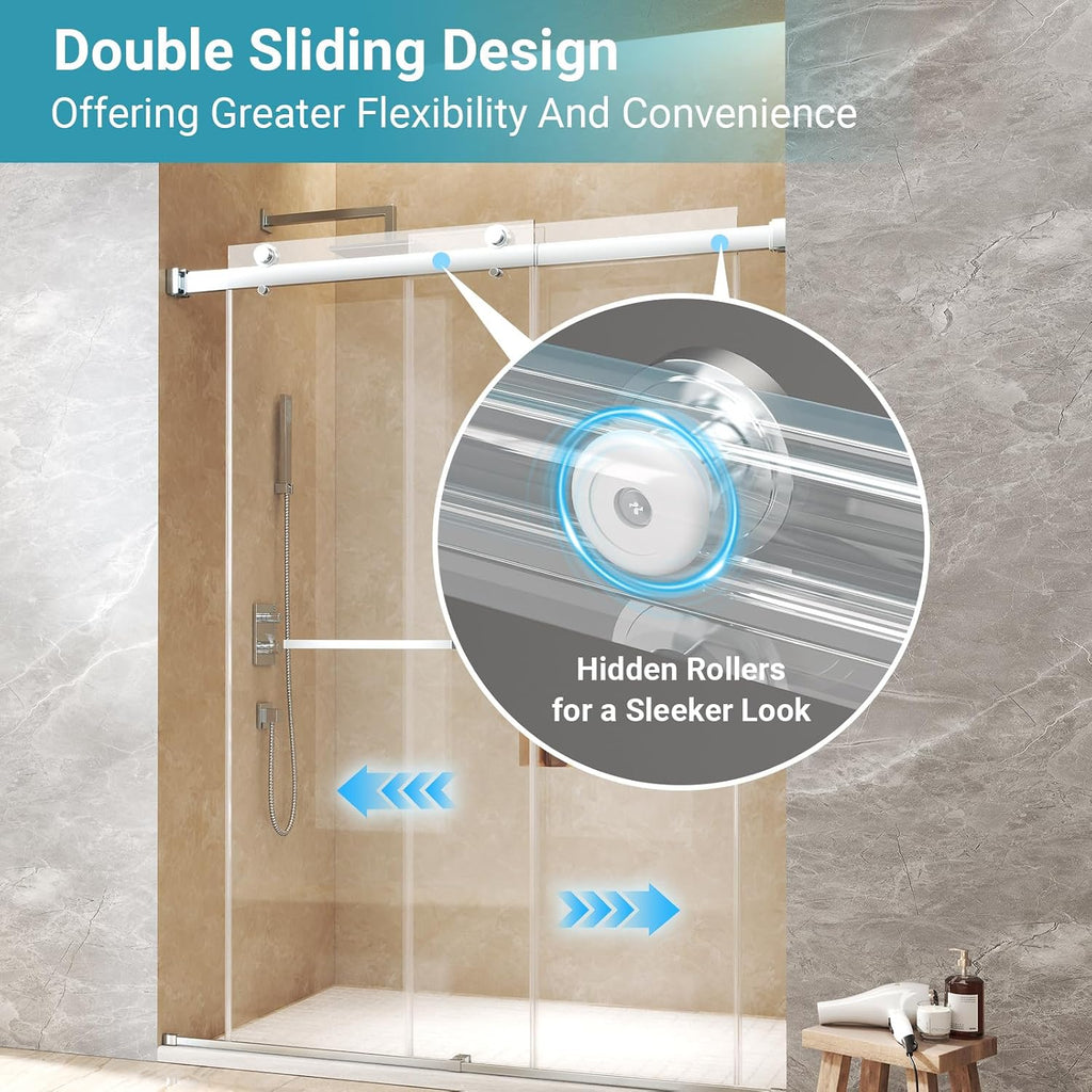 44"-48" W x 76" H Double Sliding Shower Door
