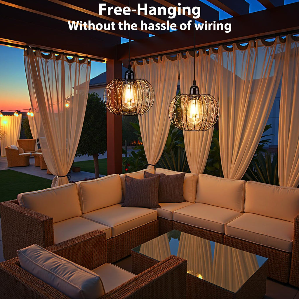 Battery Operated Hanging Outdoor Chandelier, Battery Operate - Image 7