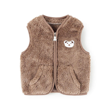 Baby Boys Girls Fleece Vest Zip Up Cute Bear Jackets Fuzzy Fall Winter Warm Clothes Newborn Outwear for Toddler Infant