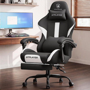 Big and Tall Gaming Chair, 350Lbs Heavy Duty Office Chairs High Back Computer Chairs with Foot Rest Wide Cushion