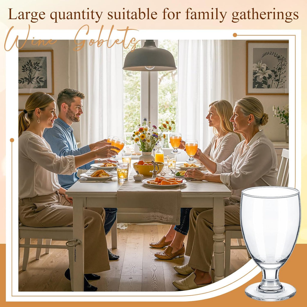 Set of 12 Water Goblet, 10.5 oz Clear Drinking Glasses Bulk Dishwasher Safe, Stemmed Water Glass for Juice Wine Beer