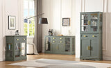 58.27'' Buffet Cabinet with 2 Drawers,LED and Adjustable Shelves,Large Glass Door Coffee Bar Cabinet with