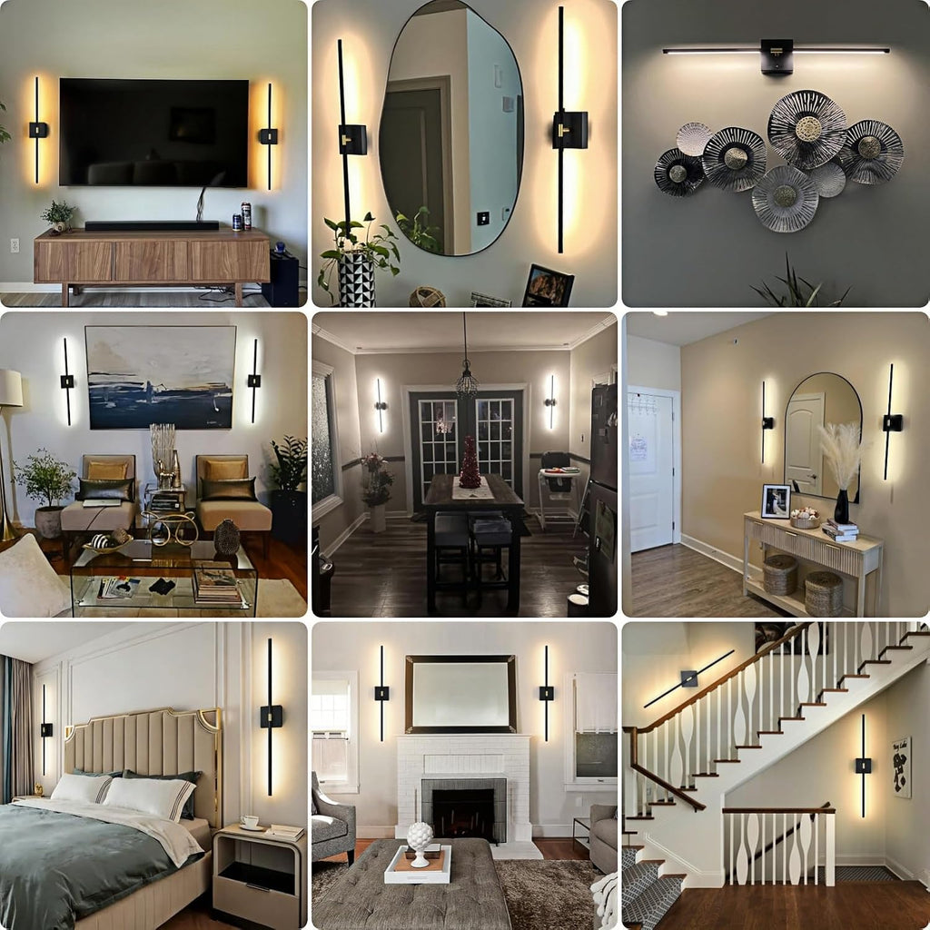 Battery Operated Wall Sconces Set of 2: 10000mAh Rechargeable Wireless Wall Lights, 360° Rotatable Magnetic Wall
