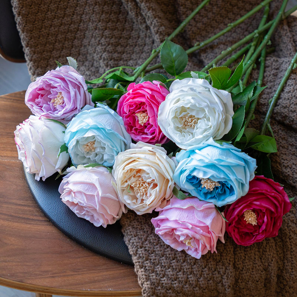 Fake Flowers for Decoration Home Decor Artificial Flowers Austin Rose Peony Latex Fake Flower Living Room Decoration