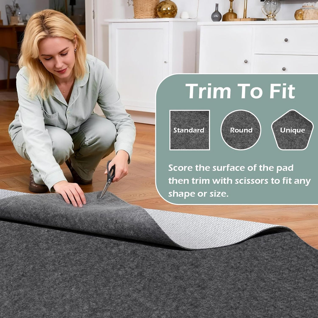 Non-Slip Rug Pads,9x12ft Waterproof Rug Pad,Carpet Pad for Hardwood,Tile,All Floors - Floor Protection,Cushioning - Set of 108