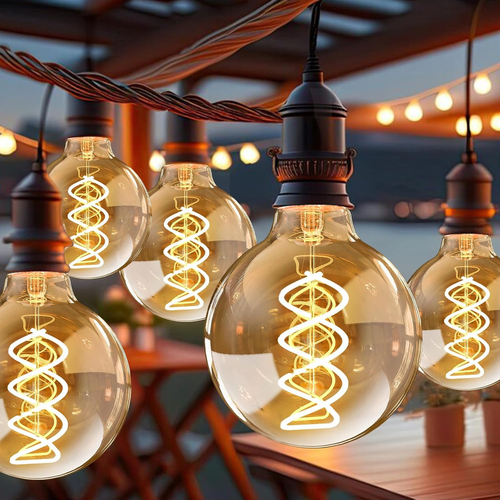 G80 Vintage Edison Light Bulbs Dimmable 4W (40W Equivalent) Led Filament Bulbs Warm 2200K CRI80+ E26 25000hours