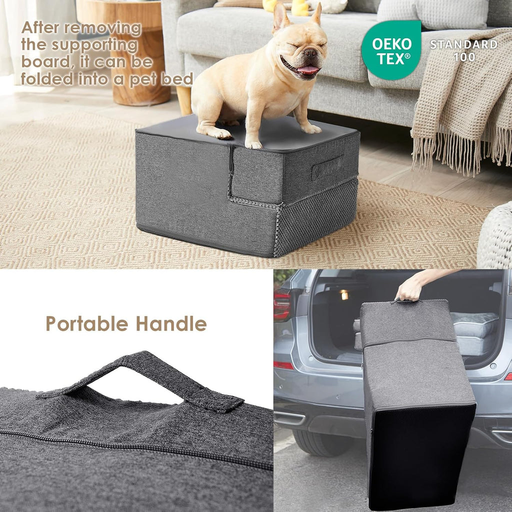 Dog Stairs for Small Dogs 13.5" H, 3-Step Dog Steps for Couch Sofa and Chair, Pet Steps for Medium Cats