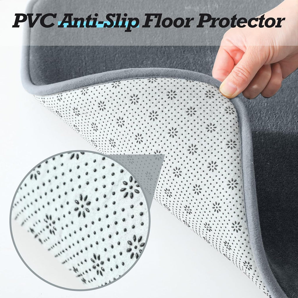 Bathroom Rugs Sets 3 Piece, Non-Slip & Quick Dry Bath Mat Set, Ultra Soft Velvet Bath Rugs , Toilet and Shower Floor