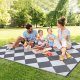 Outdoor Rug, Reversible Waterproof Plastic Patio Mat, UV Resistant Large Floor Mat with Carry Bag, P